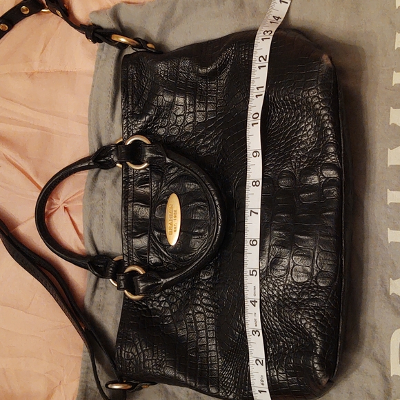 Brahmin black satchel/convertible shoulder strap purse - Picture 7 of 11